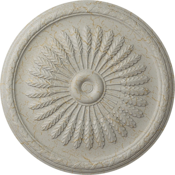 Ekena Millwork Juniper Ceiling Medallion (Fits Canopies up to 7"), 36"OD x 1 1/2"P, Pot of Cream Crackle CM36JUPCC - main